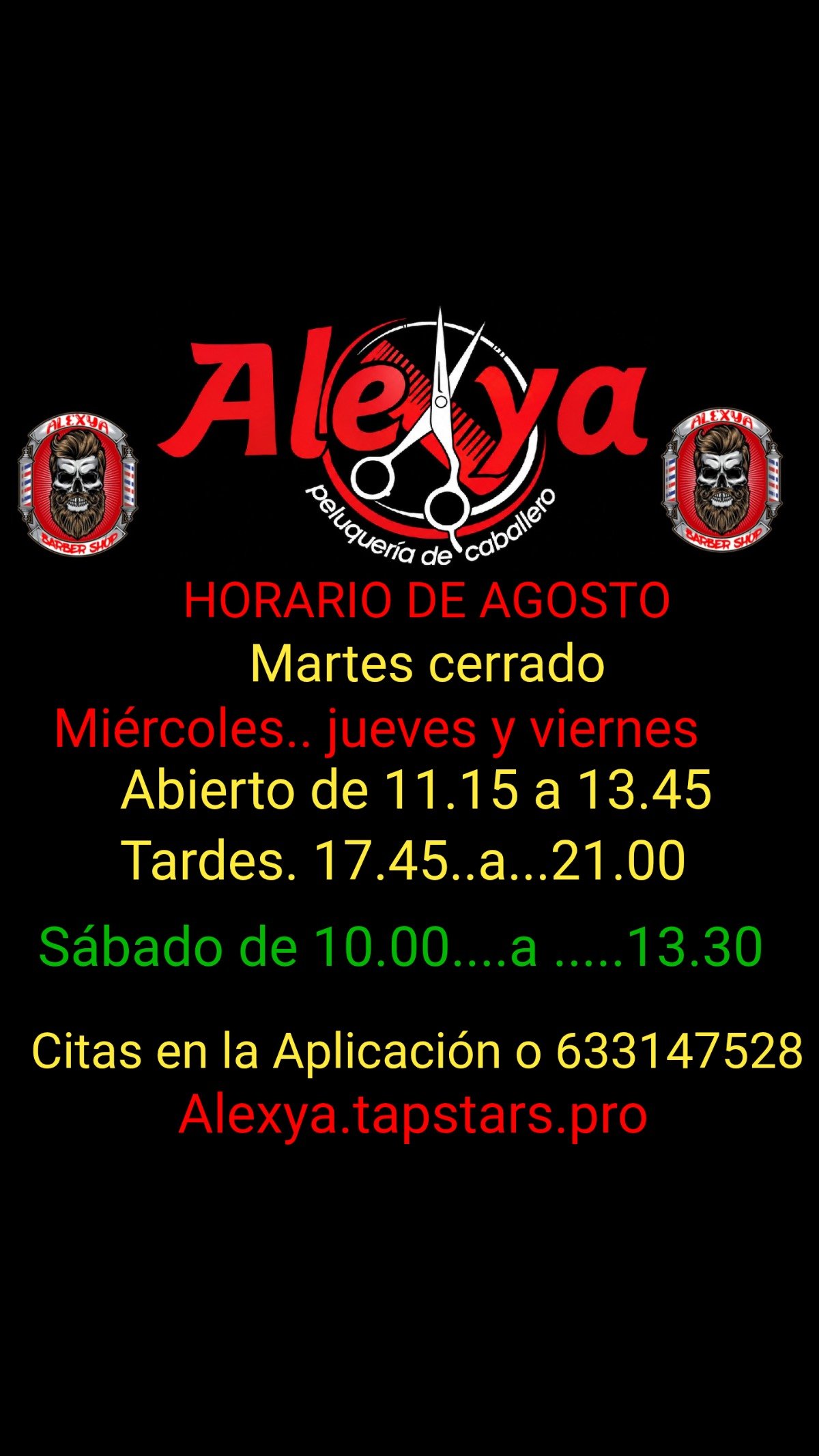 Horario segunda quincena de Agosto